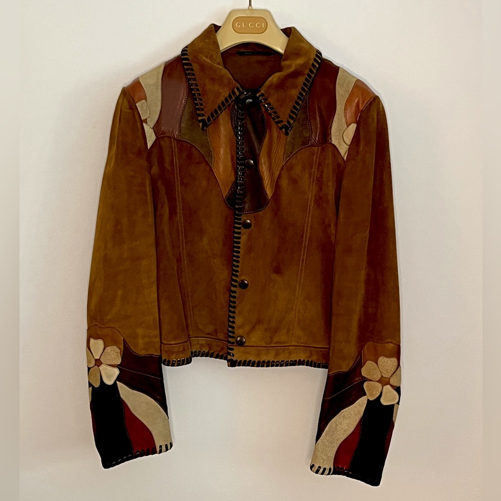 Men’s Tom Ford for Gucci Runway Pieced Leather & Suede Jacket Size 48 (EU)